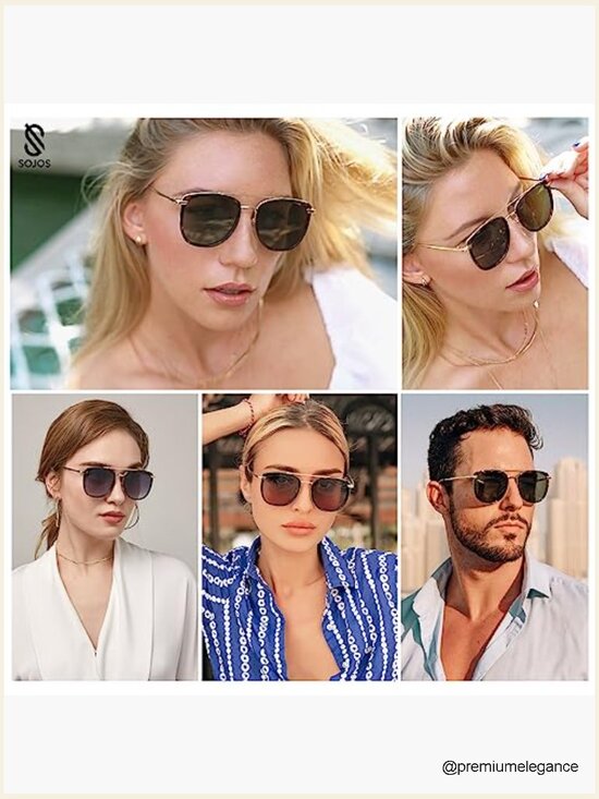 Retro Aviator Square Polarized Sunglasses UV400 Protection main image 7